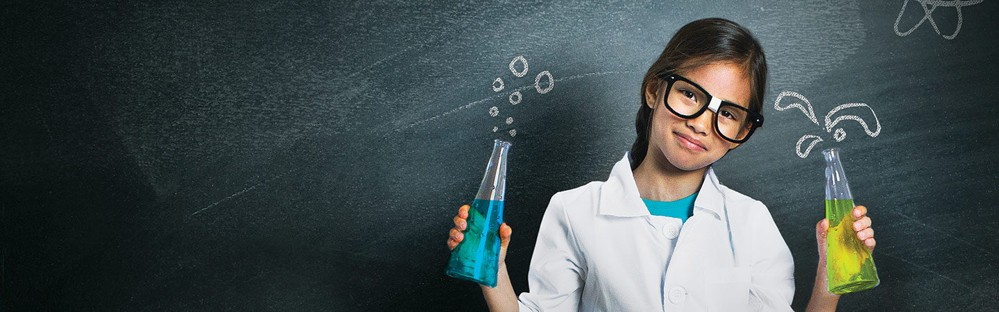 Child in scientist costume