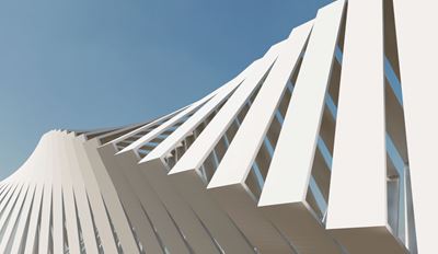 Modern white architecture upward