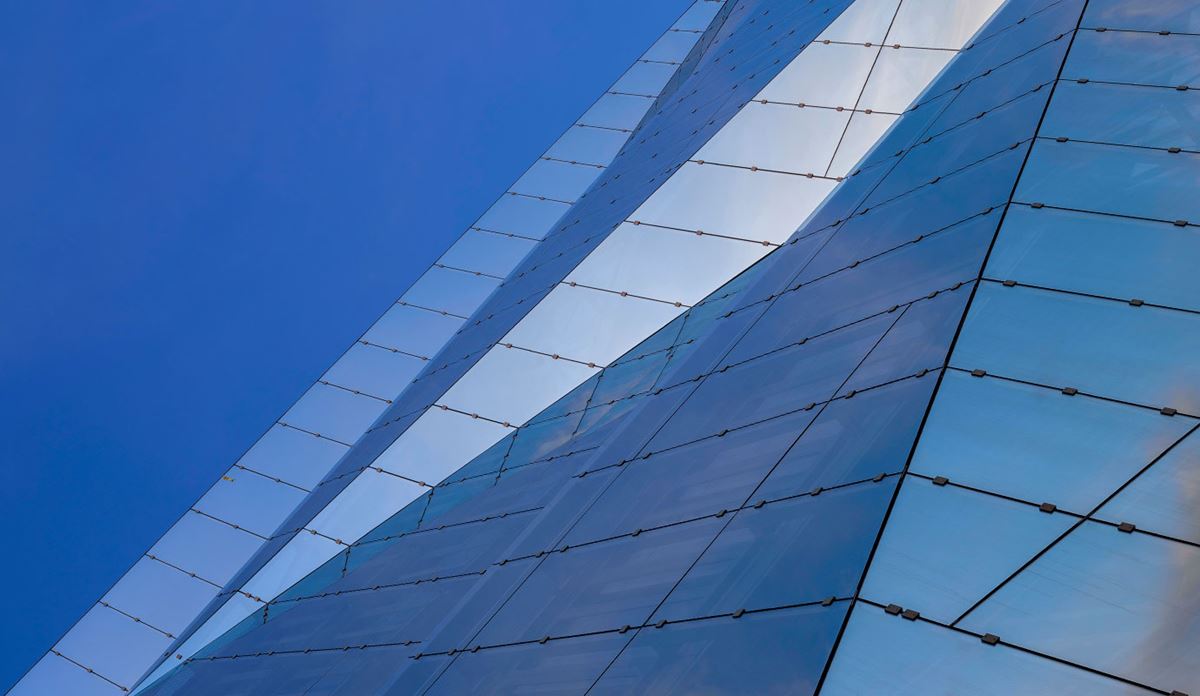 Blue glass building